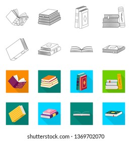 Vector illustration of training and cover logo. Collection of training and bookstore  stock vector illustration.