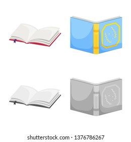 Vector illustration of training and cover logo. Collection of training and bookstore  stock vector illustration.