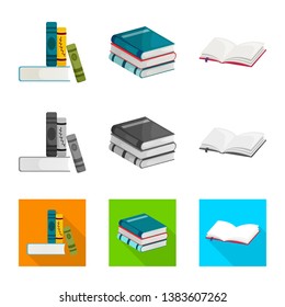 Vector illustration of training and cover logo. Collection of training and bookstore  stock symbol for web.