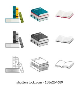 Vector illustration of training and cover logo. Collection of training and bookstore  stock vector illustration.