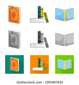 Vector illustration of training and cover logo. Set of training and bookstore  vector icon for stock.