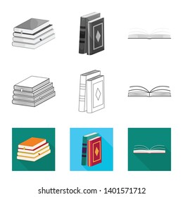 Vector illustration of training and cover logo. Set of training and bookstore  vector icon for stock.