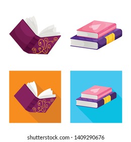 Vector illustration of training and cover logo. Set of training and bookstore  stock vector illustration.