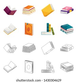 Vector illustration of training and cover logo. Set of training and bookstore stock vector illustration.