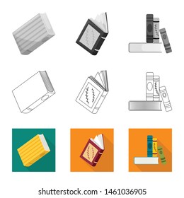 Vector illustration of training and cover logo. Set of training and bookstore stock symbol for web.