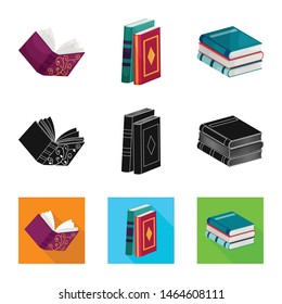 Vector illustration of training and cover logo. Collection of training and bookstore vector icon for stock.