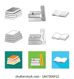 Vector illustration of training and cover logo. Set of training and bookstore stock symbol for web.