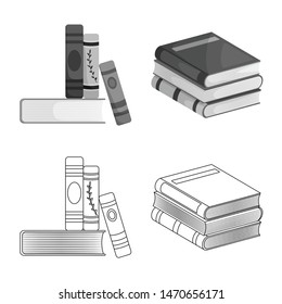 Vector illustration of training and cover logo. Collection of training and bookstore stock vector illustration.