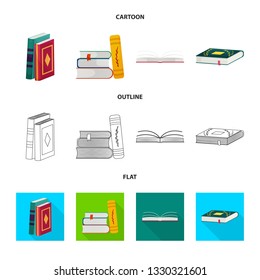 Vector illustration of training and cover sign. Set of training and bookstore  vector icon for stock.