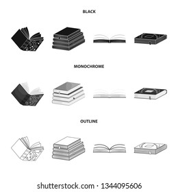 Vector illustration of training and cover sign. Collection of training and bookstore  stock symbol for web.