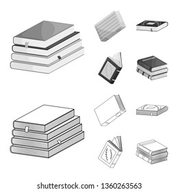 Vector illustration of training and cover sign. Set of training and bookstore  stock vector illustration.