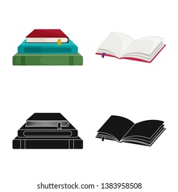 Vector illustration of training and cover sign. Collection of training and bookstore  stock symbol for web.