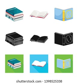 Vector illustration of training and cover sign. Set of training and bookstore  stock vector illustration.