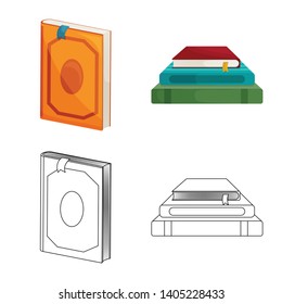Vector illustration of training and cover sign. Set of training and bookstore  vector icon for stock.