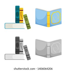 Vector illustration of training and cover sign. Set of training and bookstore  stock vector illustration.