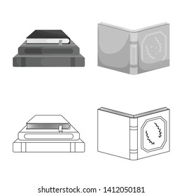 Vector illustration of training and cover sign. Set of training and bookstore  vector icon for stock.
