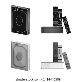 Vector illustration of training and cover sign. Collection of training and bookstore  stock symbol for web.