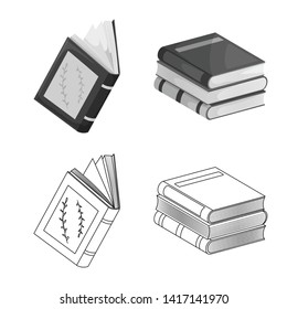 Vector illustration of training and cover sign. Set of training and bookstore  stock symbol for web.