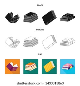 Vector illustration of training and cover sign. Set of training and bookstore stock symbol for web.