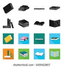 Vector illustration of training and cover sign. Collection of training and bookstore stock symbol for web.
