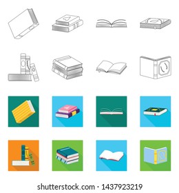 Vector illustration of training and cover sign. Collection of training and bookstore vector icon for stock.