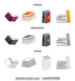Vector illustration of training and cover sign. Collection of training and bookstore stock vector illustration.