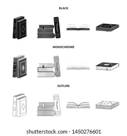 Vector illustration of training and cover sign. Set of training and bookstore stock symbol for web.