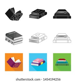 Vector illustration of training and cover sign. Set of training and bookstore vector icon for stock.
