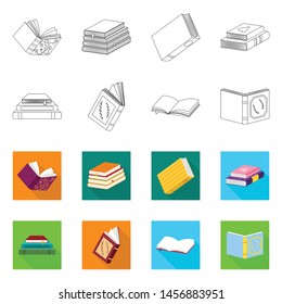 Vector illustration of training and cover sign. Collection of training and bookstore vector icon for stock.