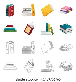 Vector illustration of training and cover sign. Collection of training and bookstore stock vector illustration.