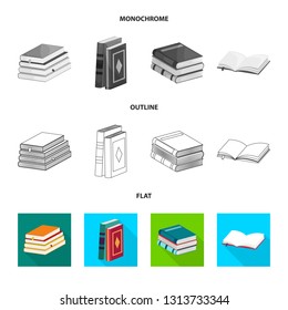 Vector illustration of training and cover symbol. Collection of training and bookstore  stock symbol for web.
