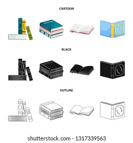 Vector illustration of training and cover symbol. Set of training and bookstore  stock symbol for web.