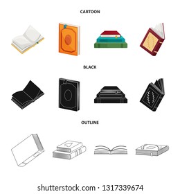 Vector illustration of training and cover symbol. Set of training and bookstore  stock symbol for web.