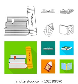 Vector illustration of training and cover symbol. Collection of training and bookstore  stock vector illustration.