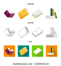 Vector illustration of training and cover symbol. Collection of training and bookstore  stock symbol for web.