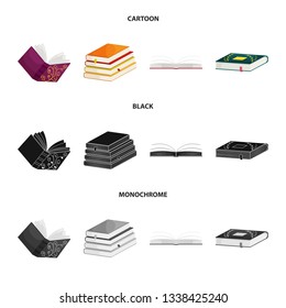 Vector illustration of training and cover symbol. Set of training and bookstore  vector icon for stock.