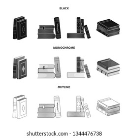 Vector illustration of training and cover symbol. Collection of training and bookstore  stock symbol for web.