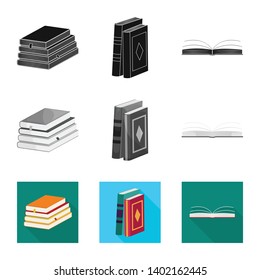 Vector illustration of training and cover symbol. Collection of training and bookstore  stock symbol for web.