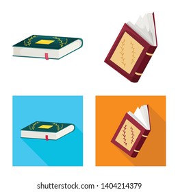 Vector illustration of training and cover symbol. Collection of training and bookstore  vector icon for stock.
