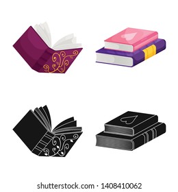 Vector illustration of training and cover symbol. Collection of training and bookstore  stock vector illustration.