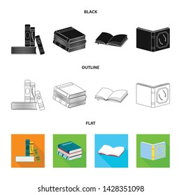 Vector illustration of training and cover symbol. Collection of training and bookstore stock vector illustration.