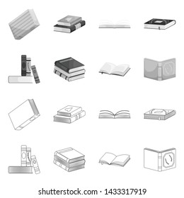 Vector illustration of training and cover symbol. Collection of training and bookstore vector icon for stock.