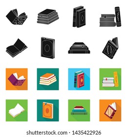 Vector illustration of training and cover symbol. Collection of training and bookstore stock symbol for web.