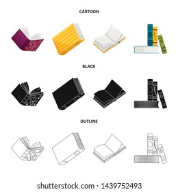 Vector illustration of training and cover symbol. Set of training and bookstore stock vector illustration.