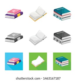 Vector illustration of training and cover symbol. Collection of training and bookstore vector icon for stock.