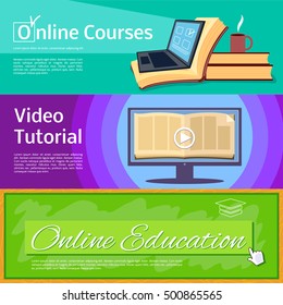 Vector illustration training online course and education.