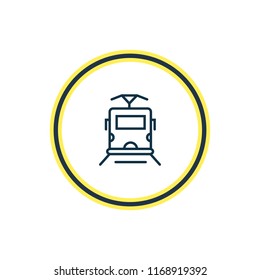Vector illustration of tram icon line. Beautiful transportation element also can be used as streetcar icon element.