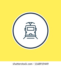 Vector illustration of tram icon line. Beautiful transport element also can be used as streetcar icon element.