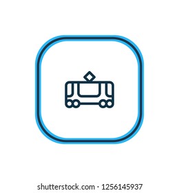 Vector illustration of tram icon line. Beautiful transport element also can be used as tramway icon element.