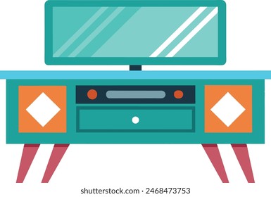 Vektorillustration des Trance TV-Standes. Modernes Design, schlanke Linien, perfekt für zeitgemäßes Interieur. #TranceTV #VectorArt